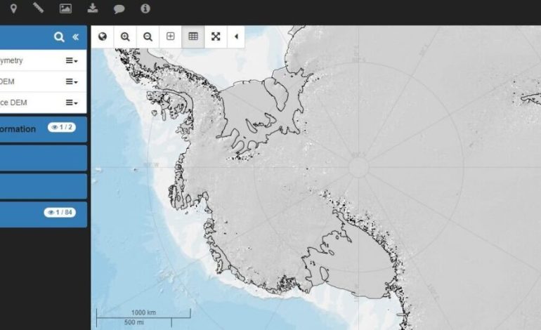 Liberan mapa interactivo con 60 años de datos de la capa de hielo de la Antártica